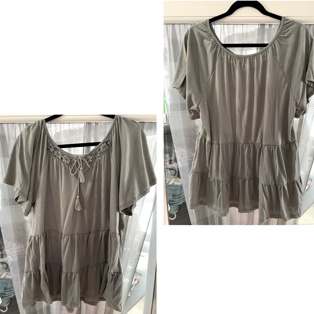 Green flowy blouse